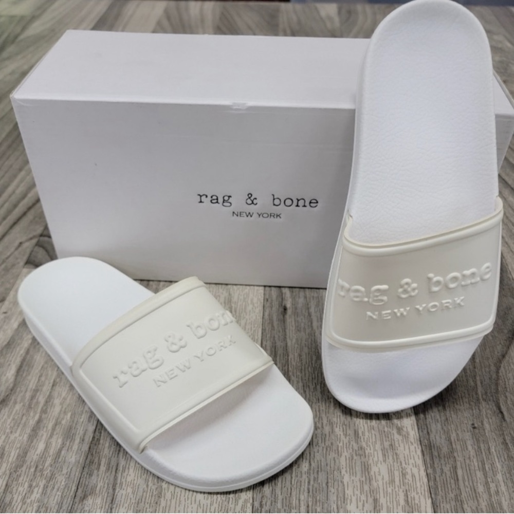 NIB size 5 Rag & Bone White Slides | MSRP $275